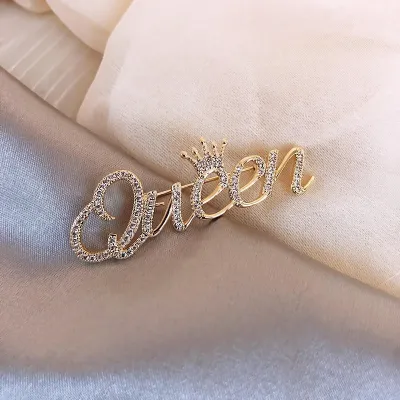 Rhinestone Queen Brooch Hijab Safety Pin 
